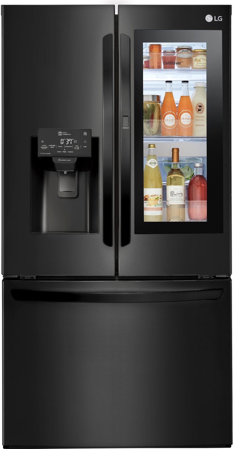 Lg 27 5 Cu Ft French Door Smart Refrigerator 36 Inch Matte Black Lfxs28596m Lg 27 5 Cu Ft French Door Smart Refrigerator 36 Inch Matte Black