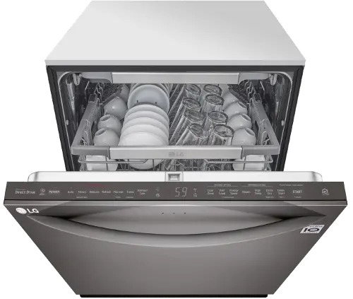 LG 24 Smart Built-In Bar Handle Dishwasher in Printproof Stainless Steel