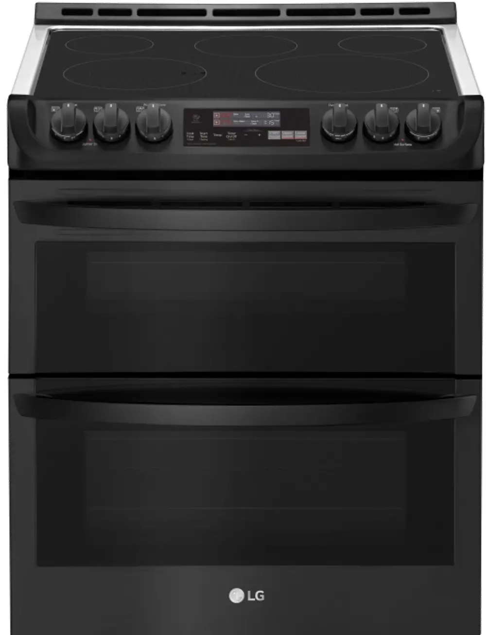 LTE4815BM LG 7.3 cu. ft. Smart WiFi Enabled Electric Double Oven Slide-In Range with ProBake Convection and EasyClean - Matte Black Stainless Steel-1