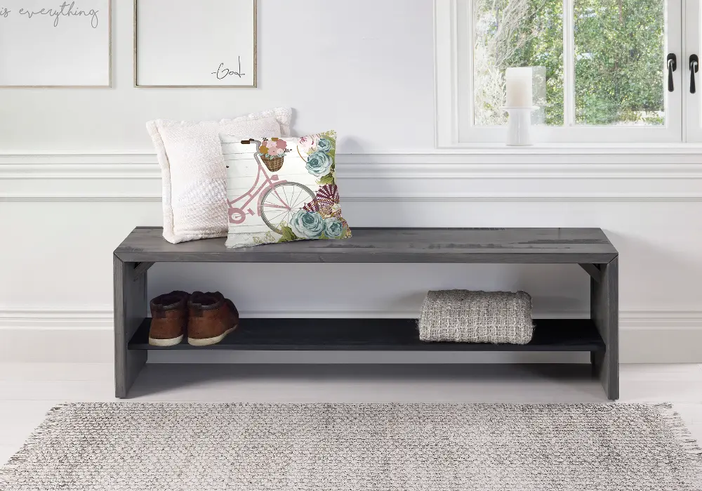 B58ALPGY 58 Inch Rustic Gray Reclaimed Wood Entry Bench - Walker Edison-1