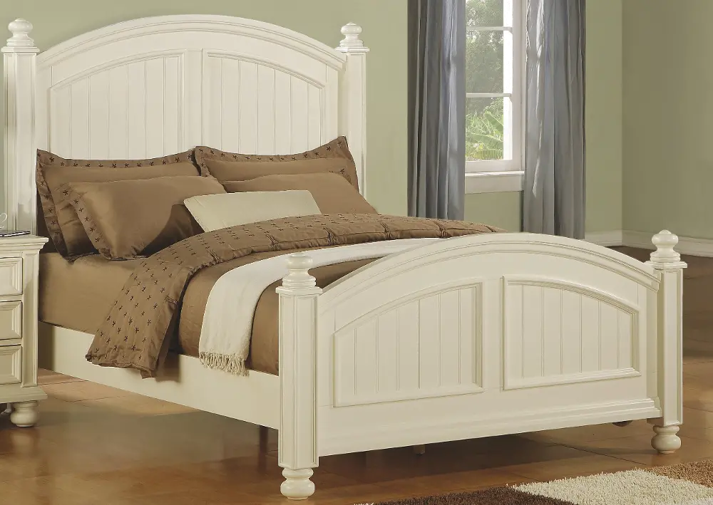 Cape Cod Eggshell White Queen Bed-1