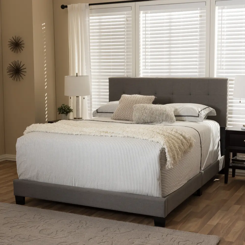 131-7310-RCW Contemporary Gray Full Upholstered Bed - Brookfield-1
