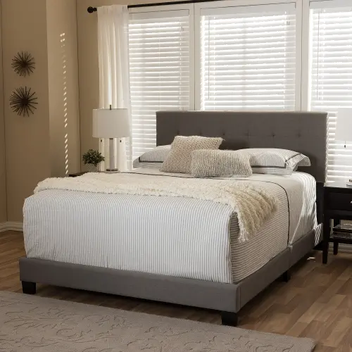 Contemporary Gray Full Upholstered Bed Brookfield