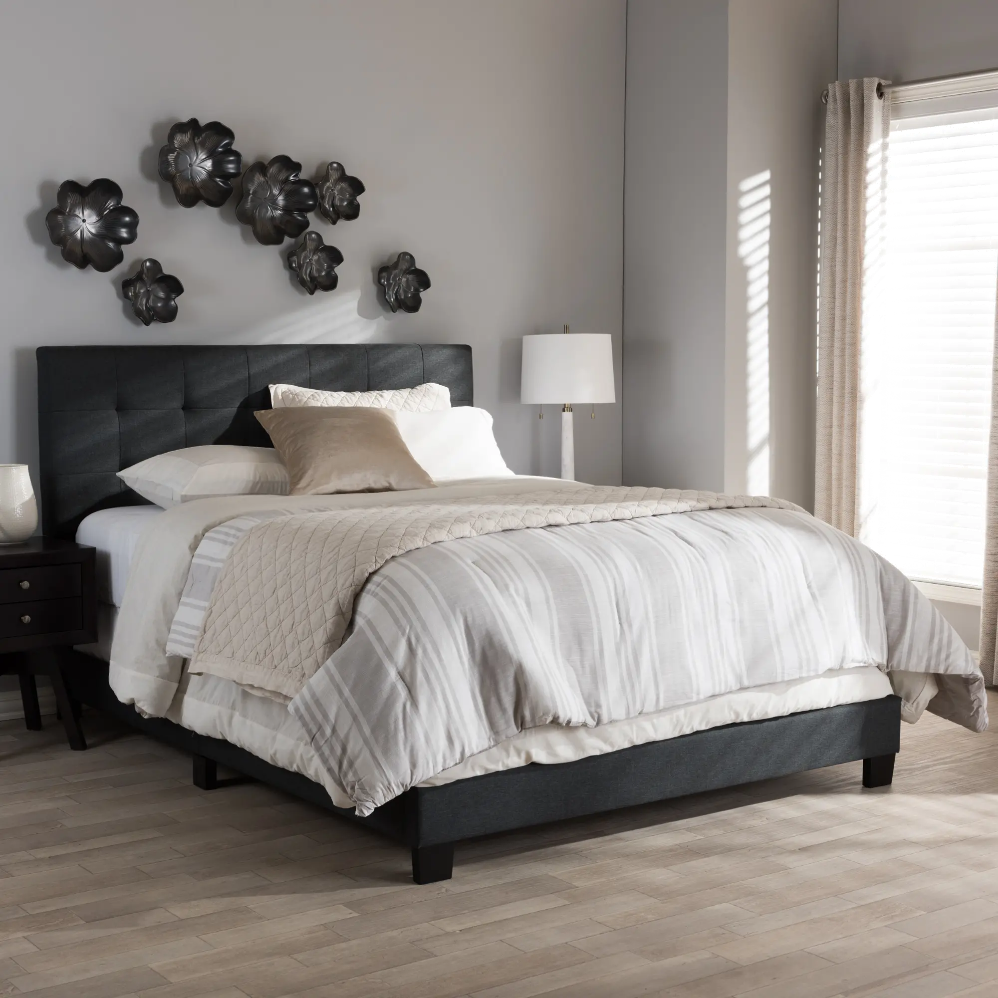 Contemporary Charcoal Gray Full Upholstered Bed - Brookfield