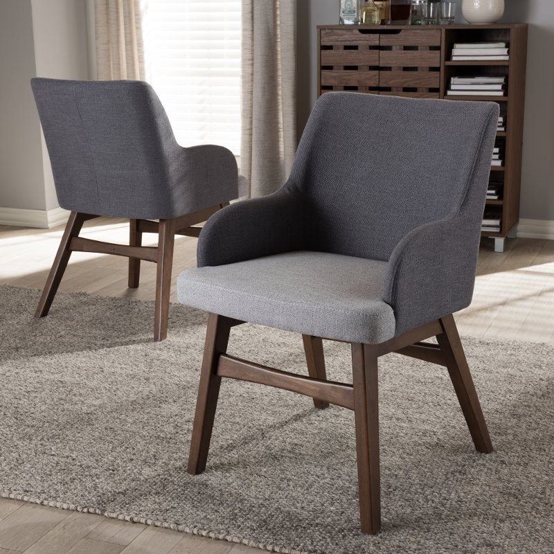 Set Of 2 Mid Century Modern Gray Dining Room Chairs Monte Rc Willey Furniture Store
