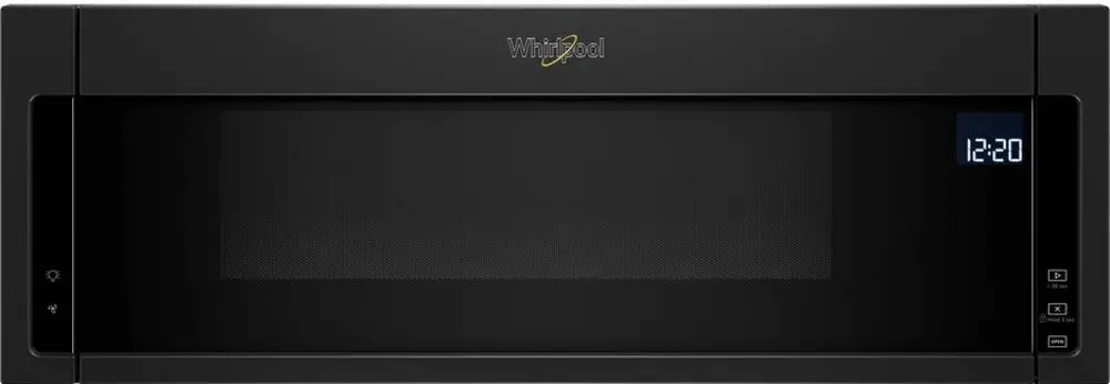 WML75011HB Whirlpool Low Profile Over the Range Microwave with Sensor Cook - Black-1