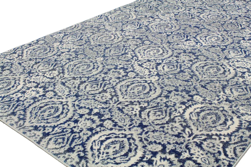 E110-DKBL-5X7.6-5440A 5 x 8 Medium Contemporary Dark Blue Rug - Everek-1