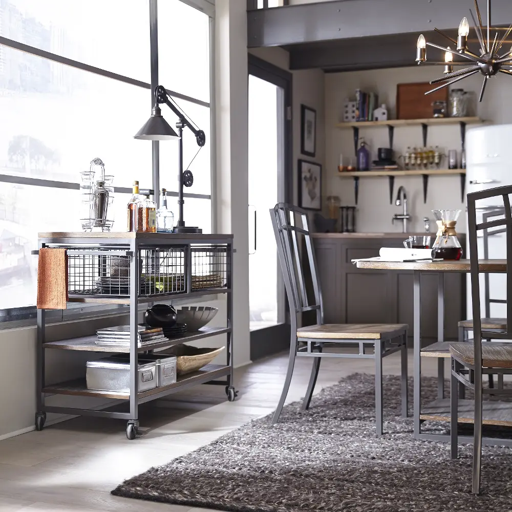 5053-95 Gray Industrial Kitchen Cart - Barnside Metro-2