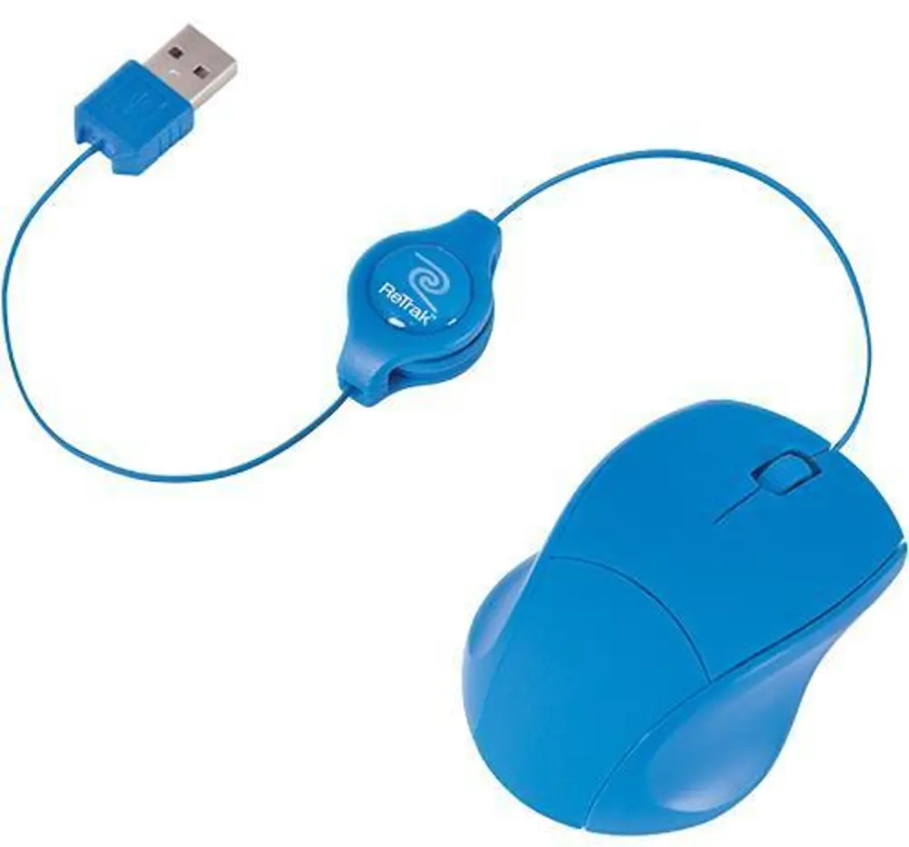 ETMOUSEBU BLUE RETRACTABLE OPTICAL MOUSE Blue ReTrak Retractable Optical Mouse-1
