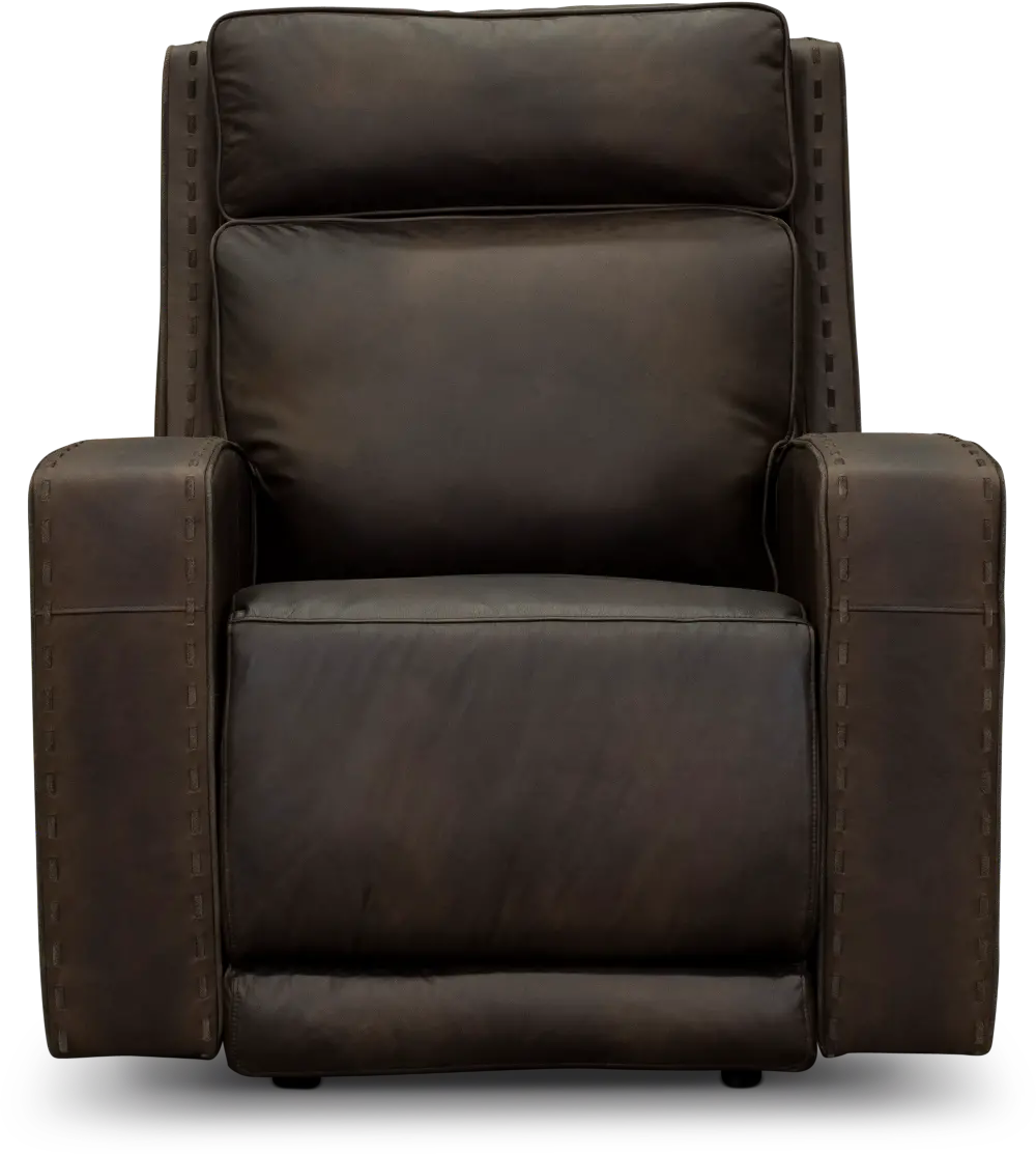 Taupe Brown Leather Power Recliner - Archer-1