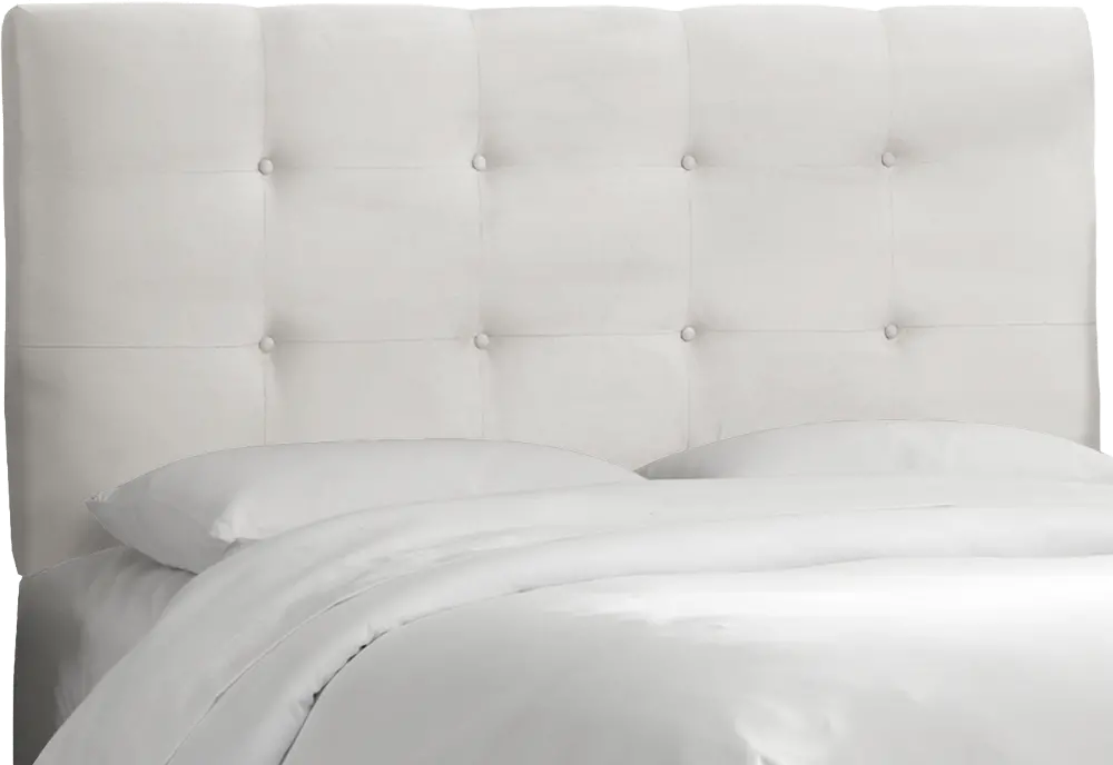 794CPRMWHT White Tufted California King Upholstered Headboard-1
