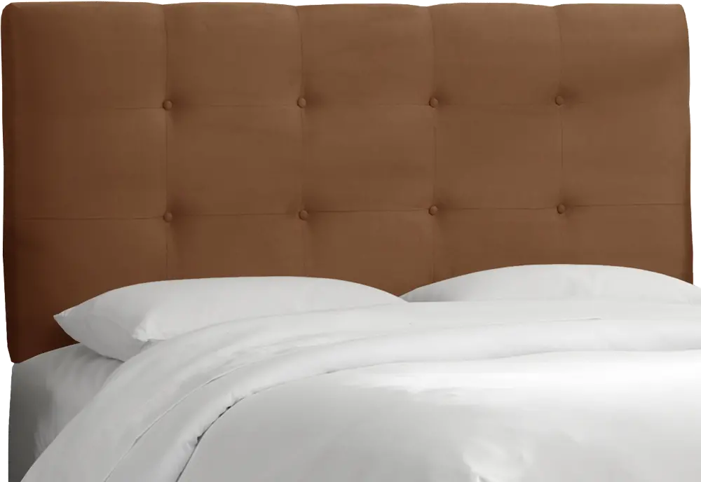 793KPRMCHC Chocolate Tufted King Upholstered Headboard-1