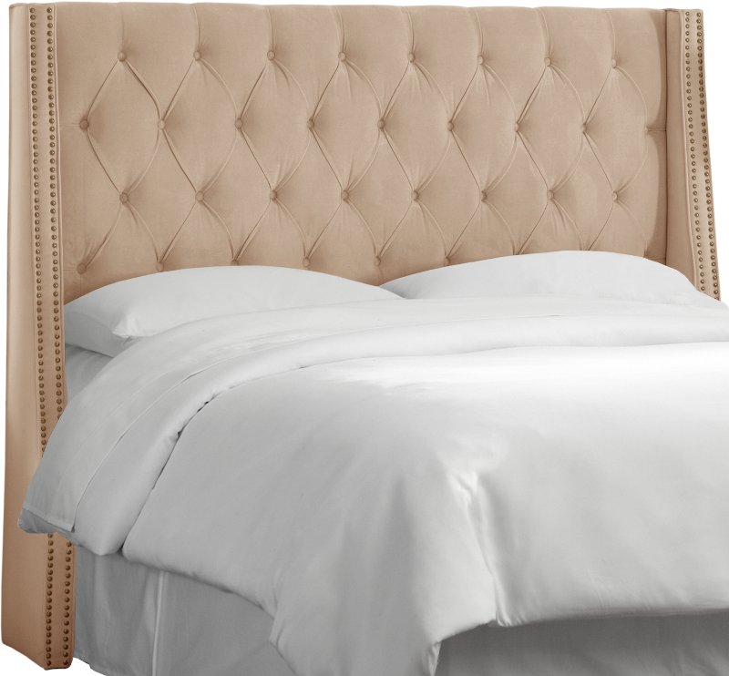 Cream King Size Headboard 58, Cream Upholstered King Bed