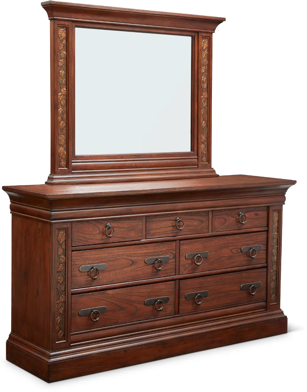 Rustic Traditional Dark Brown Dresser - Aspen-1
