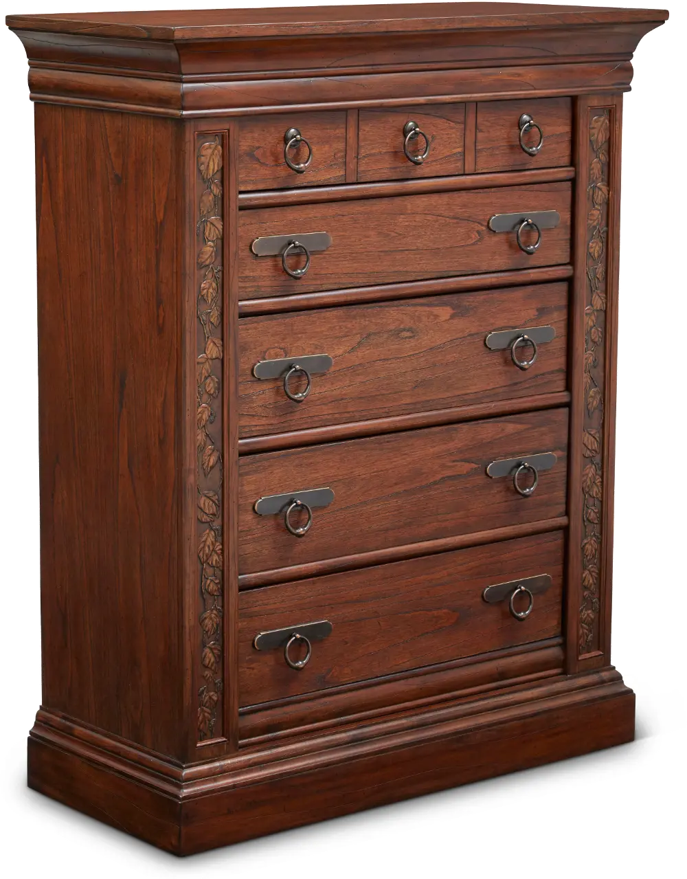 Rustic Traditional Dark Brown Chest of Drawers - Aspen-1