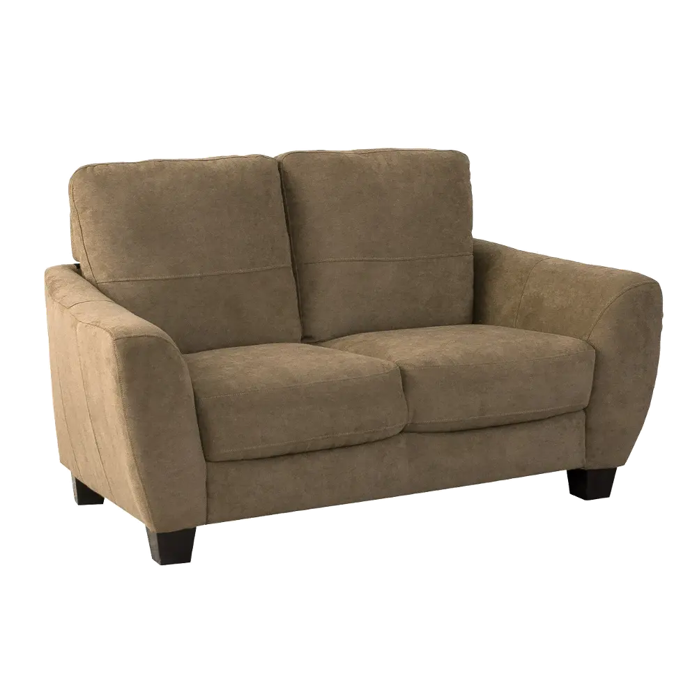 Casual Contemporary Brown Loveseat - Jazz-1
