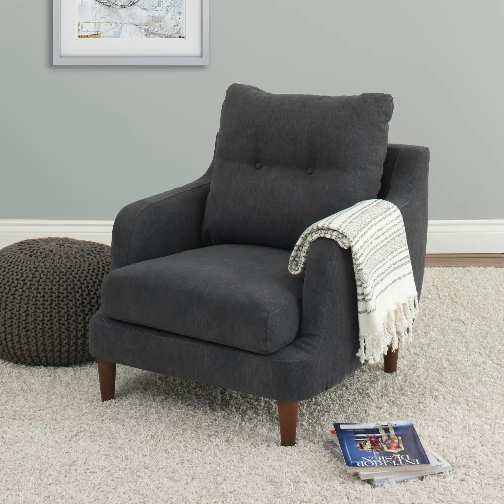 Navy Blue Contemporary Accent Chair - Victoria-1