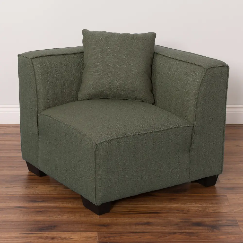 Greenish-Gray Sectional Corner Wedge Accent Chair - Lida-1
