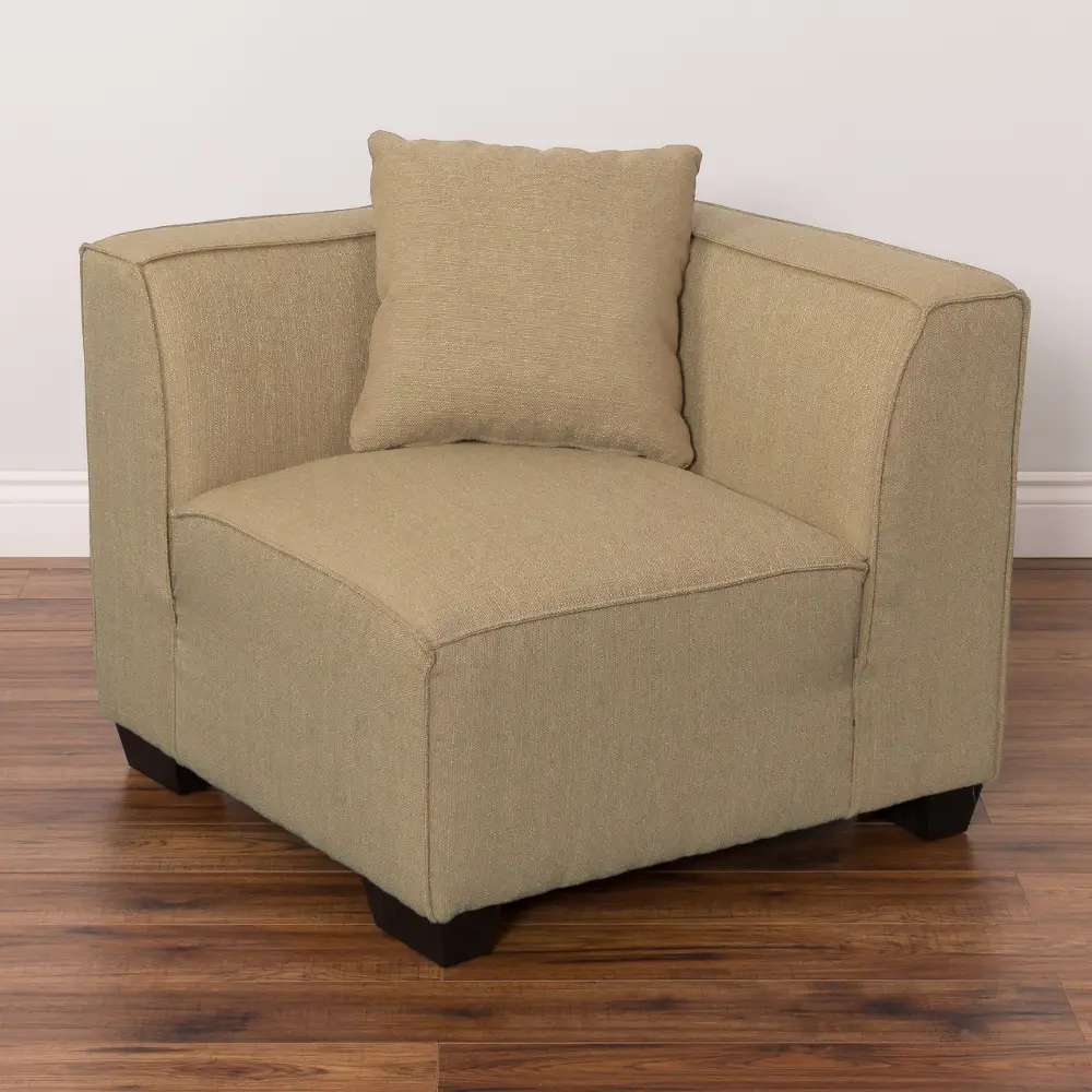 Beige Sectional Corner Wedge Accent Chair - Lida-1
