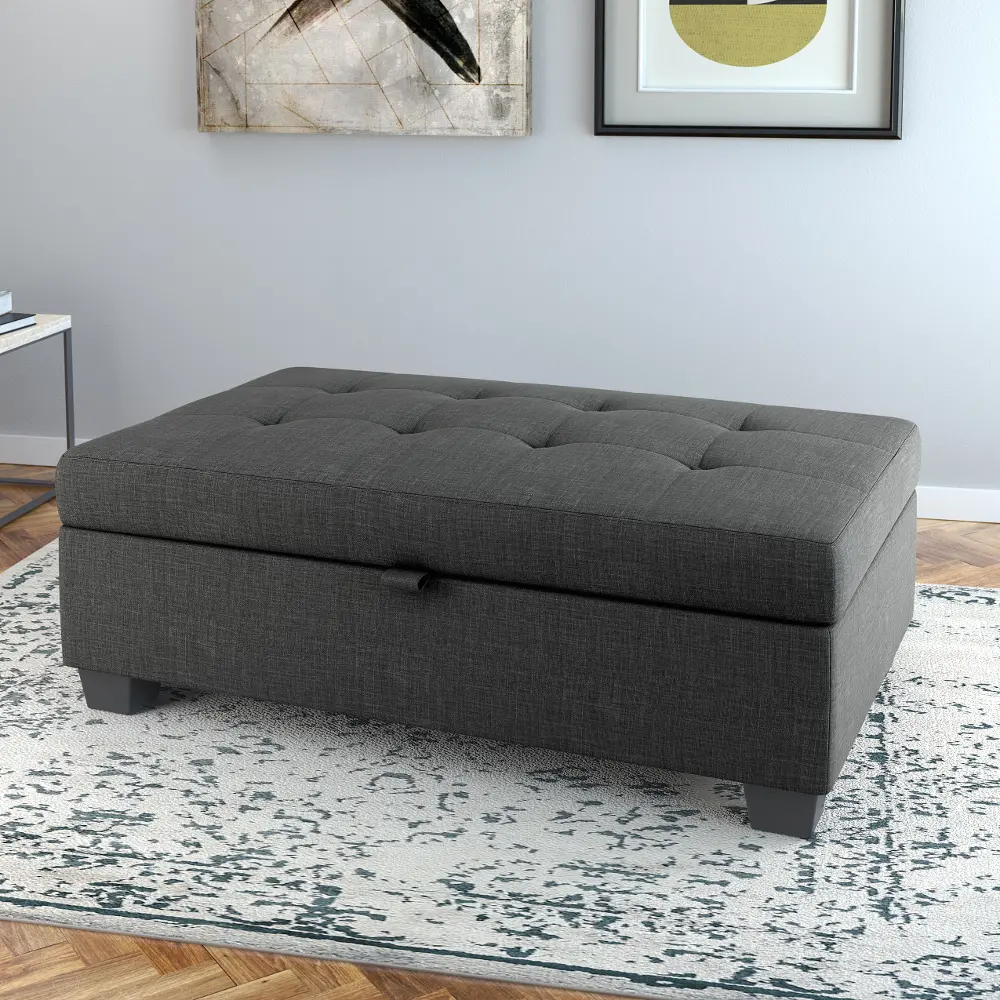 Antonio Dark Gray Storage Ottoman-1