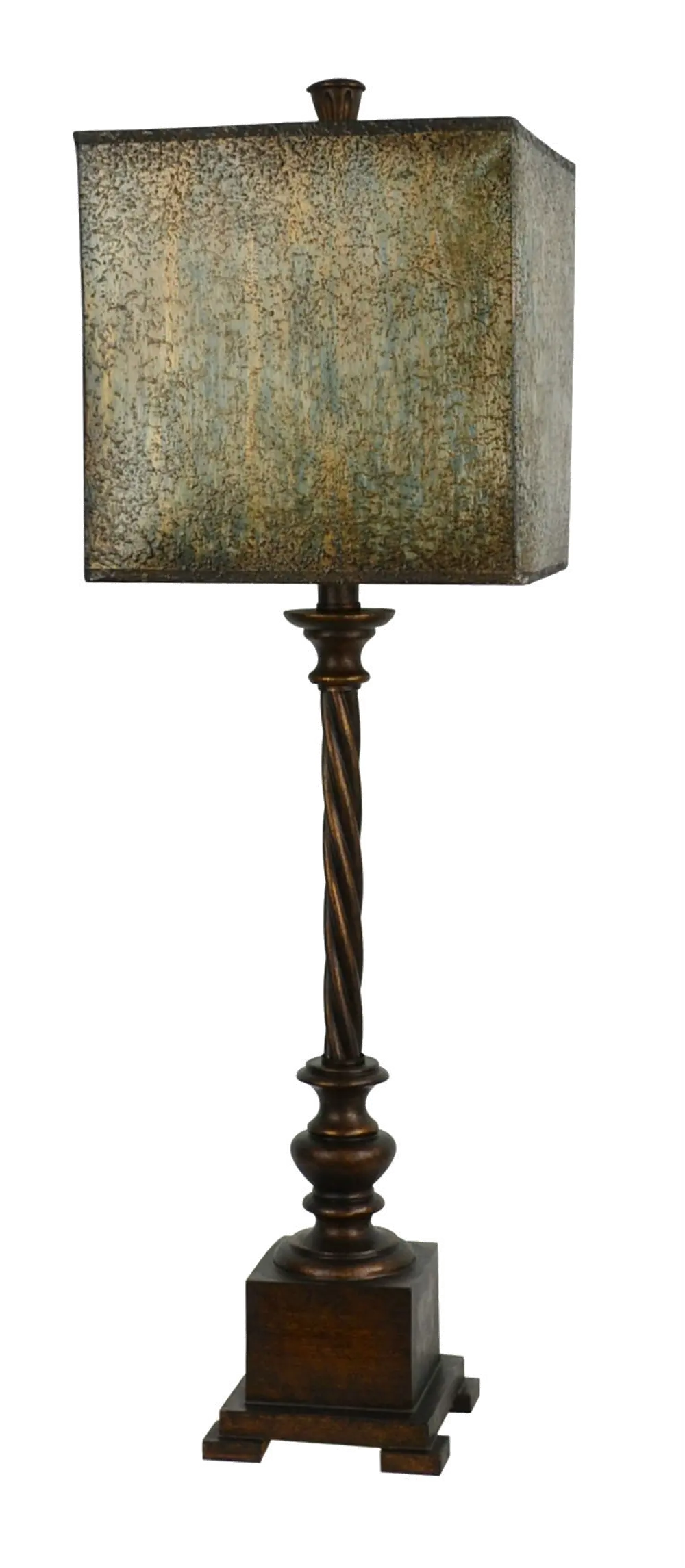 Metallic Bronze Twisted Candlestick Buffet Lamp - Scott-1