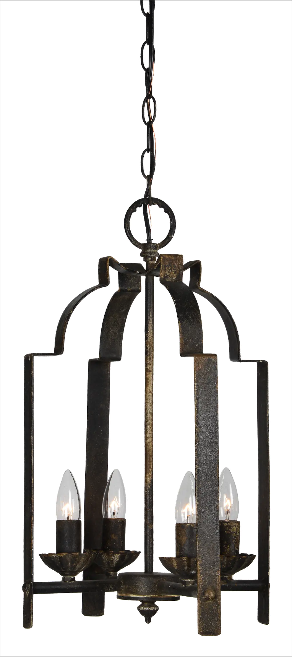 Black 4-Light Cage-Style Pendant - Blackwell-1