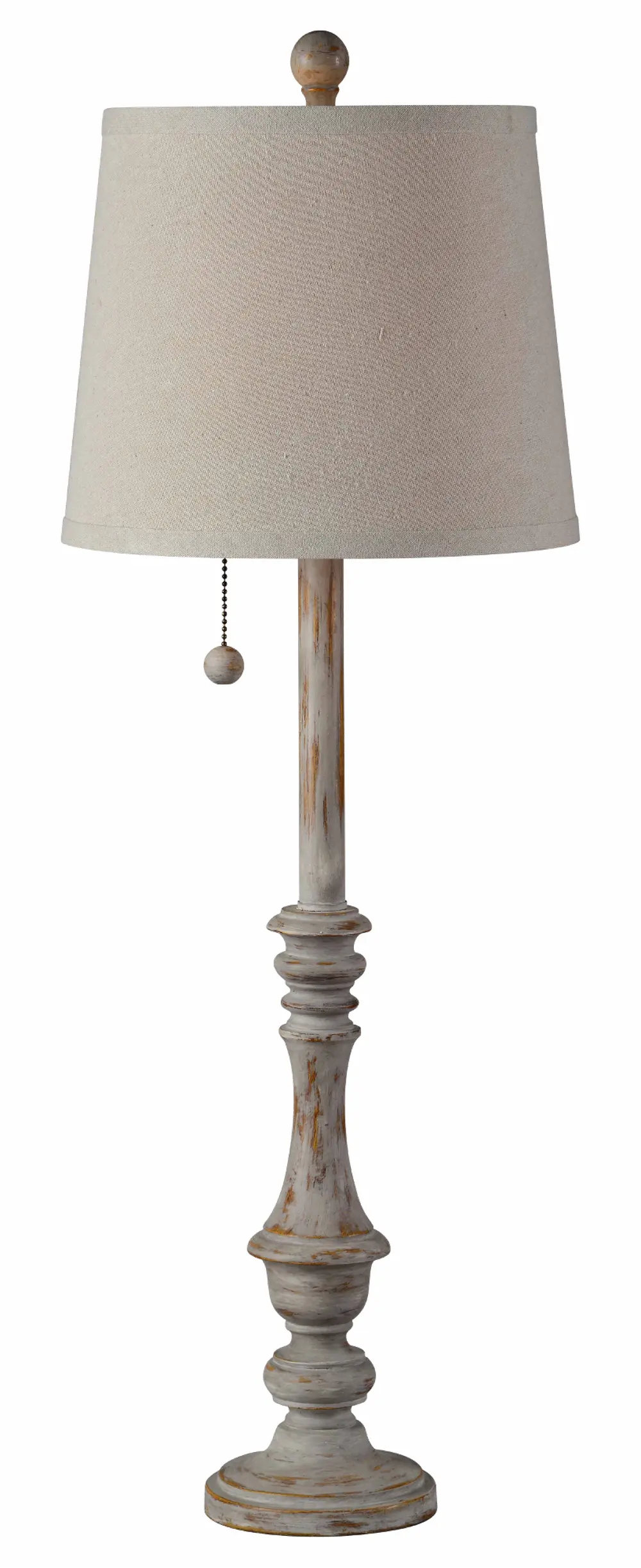 Wooden Distressed Gray Buffet Lamp - Henry-1