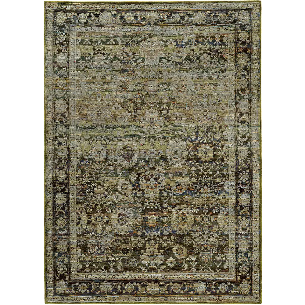 Andorra 5 x 7 Green and Brown Area Rug-1