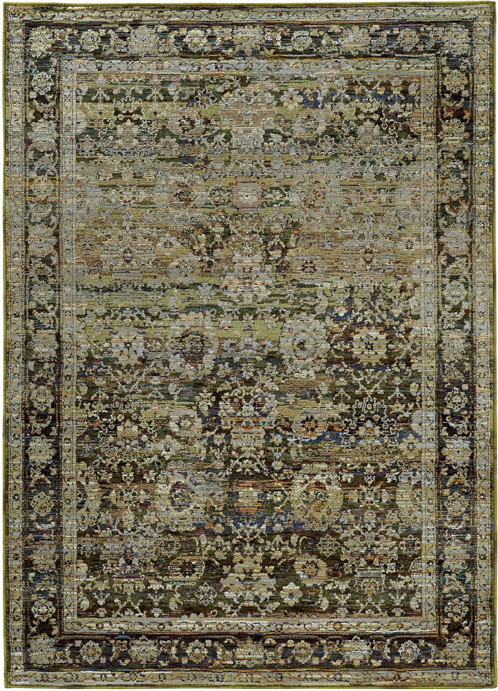 Andorra 8 x 11 Green and Brown Area Rug