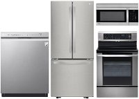 LG 4 Piece Kitchen Appliance Package with Electric Range ...