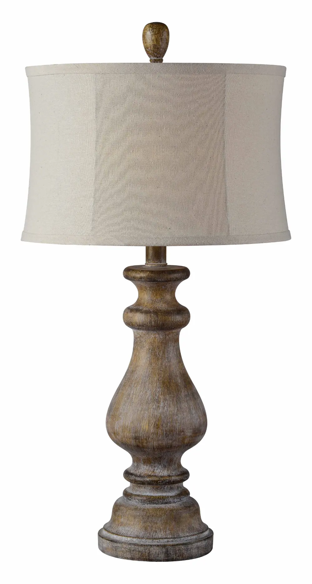 Antique Weathered Wood Table Lamp - Luke-1