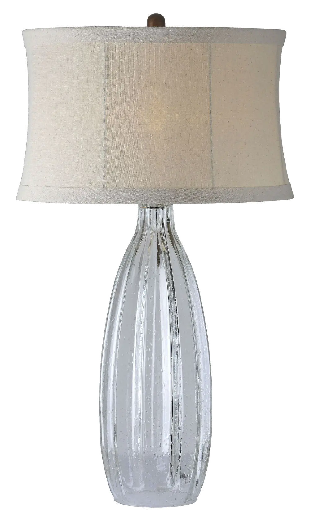 Hand Blown Seedy Clear Glass Table Lamp - Summer-1