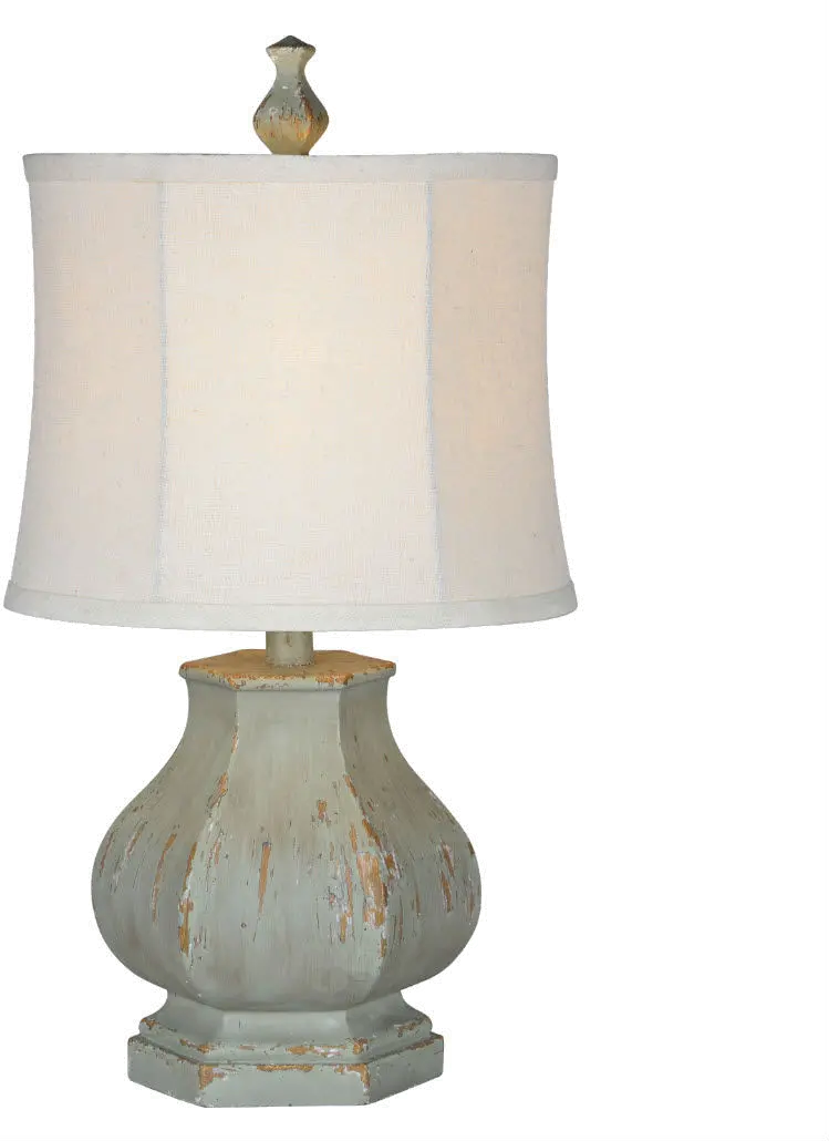 Distressed Blue Table Lamp - Fiona