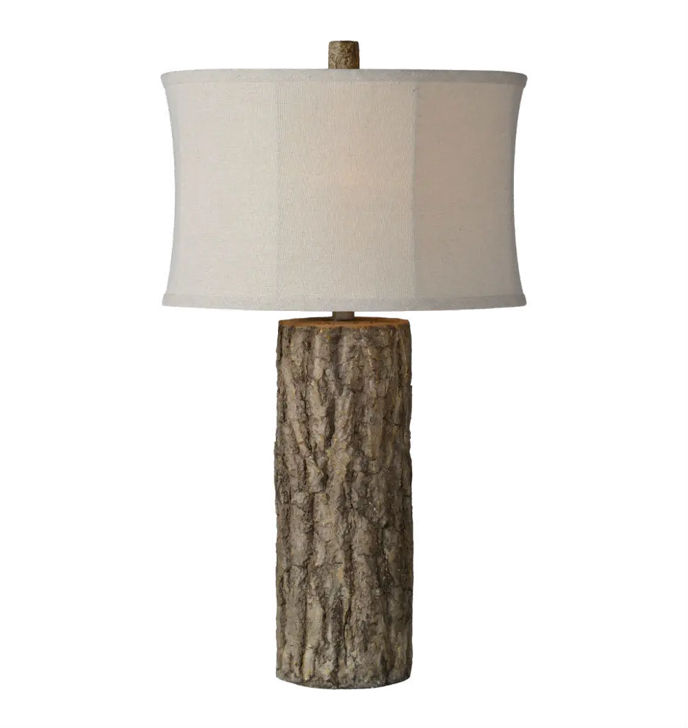 Rustic Faux Tree Trunk Table Lamp - Willow-1