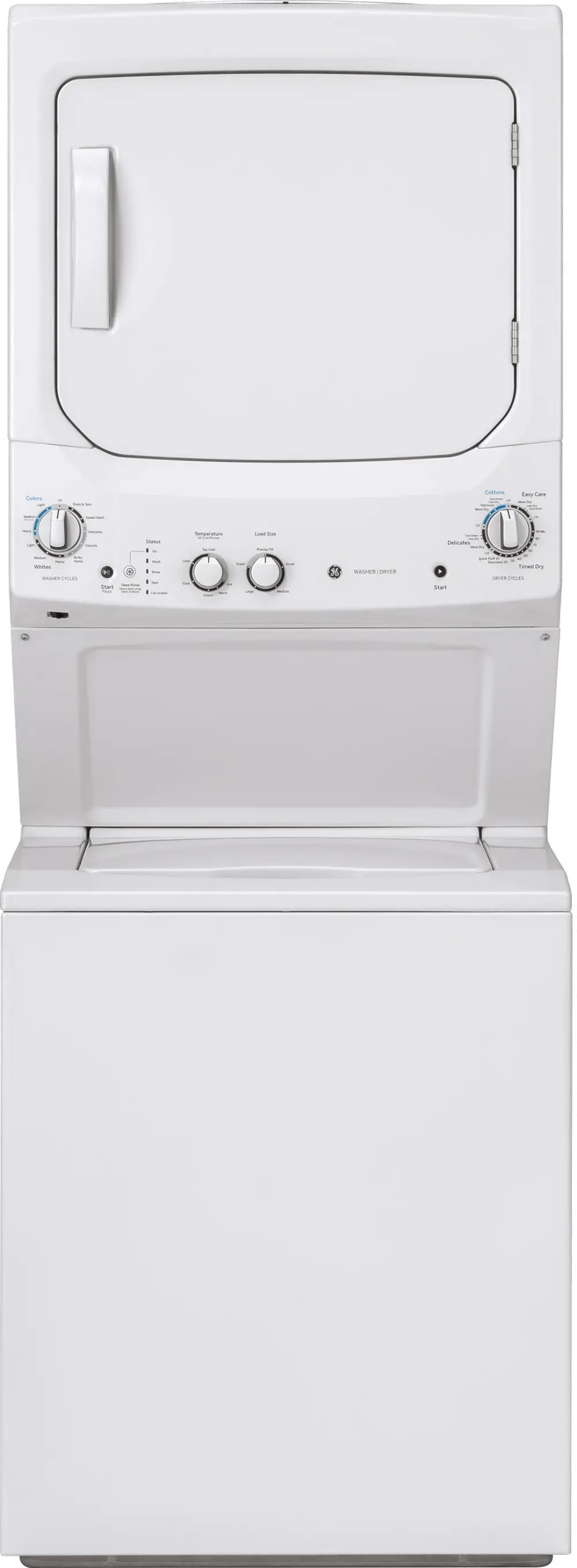 GUD27ESSMWW GE Unitized Spacemaker 3.8 cu. ft. Washer and 5.9 cu. ft. Electric Dryer - White-1