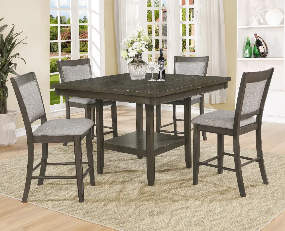 Ash Gray Counter Height 5 Piece Dining Set - Fulton-1