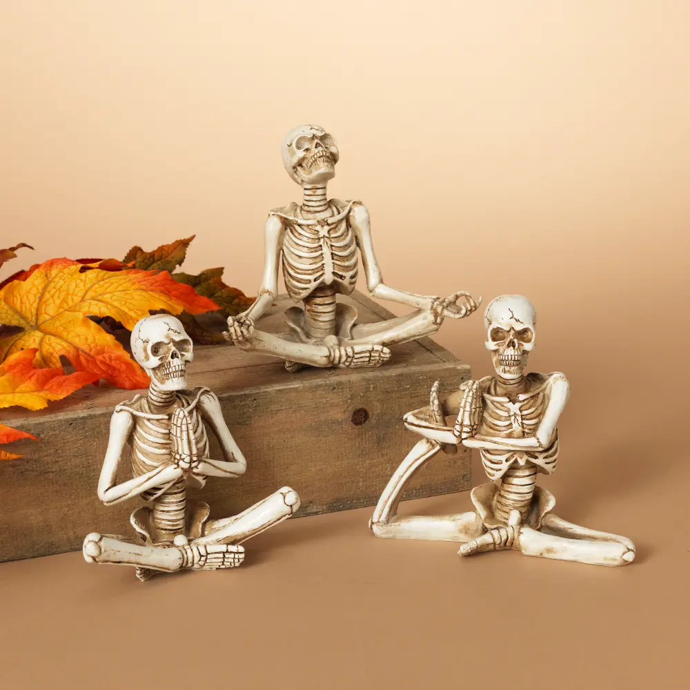 Assorted Resin Yoga Skeleton Figurine-1