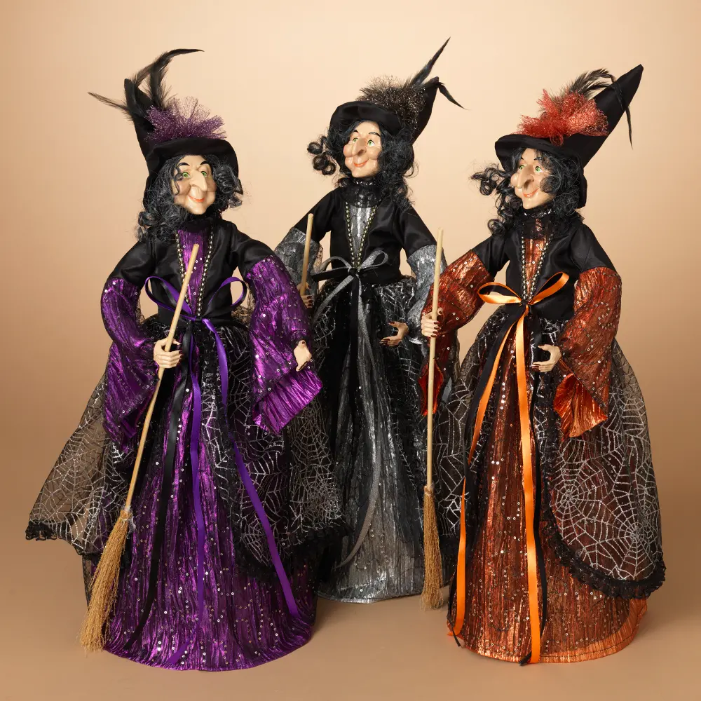 Assorted Multi-Color Standing Witch Figurine-1