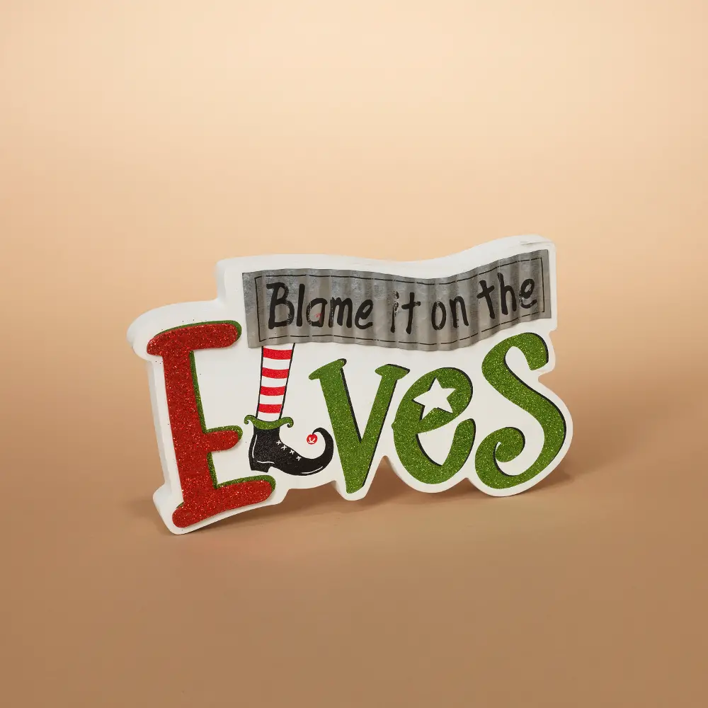 Blame It On The Elves Wooden Wall Sign-1