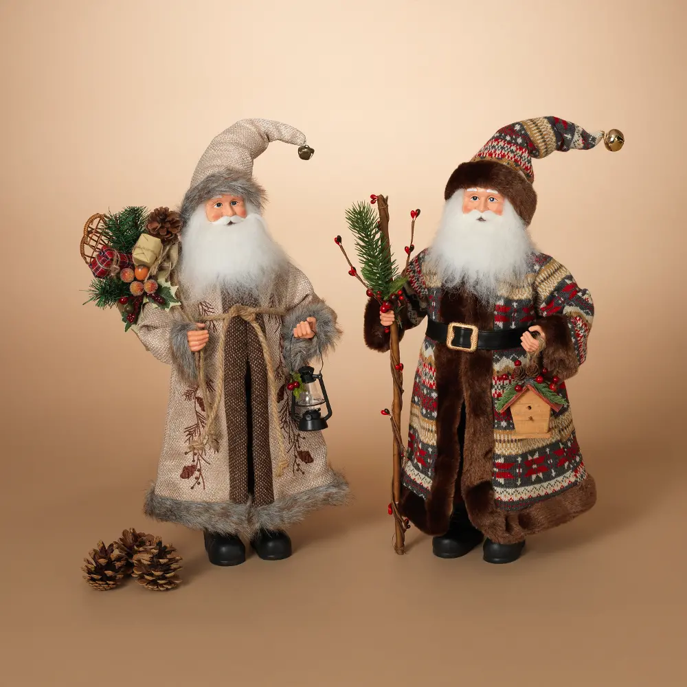Assorted Multi Color Polyester Holiday Santa Figurine-1