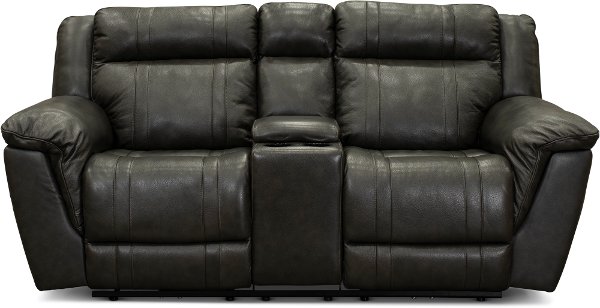 Reclining Loveseats Jason Furniture Rc Willey Gray Leather Match Manual Reclining Console Loveseat T