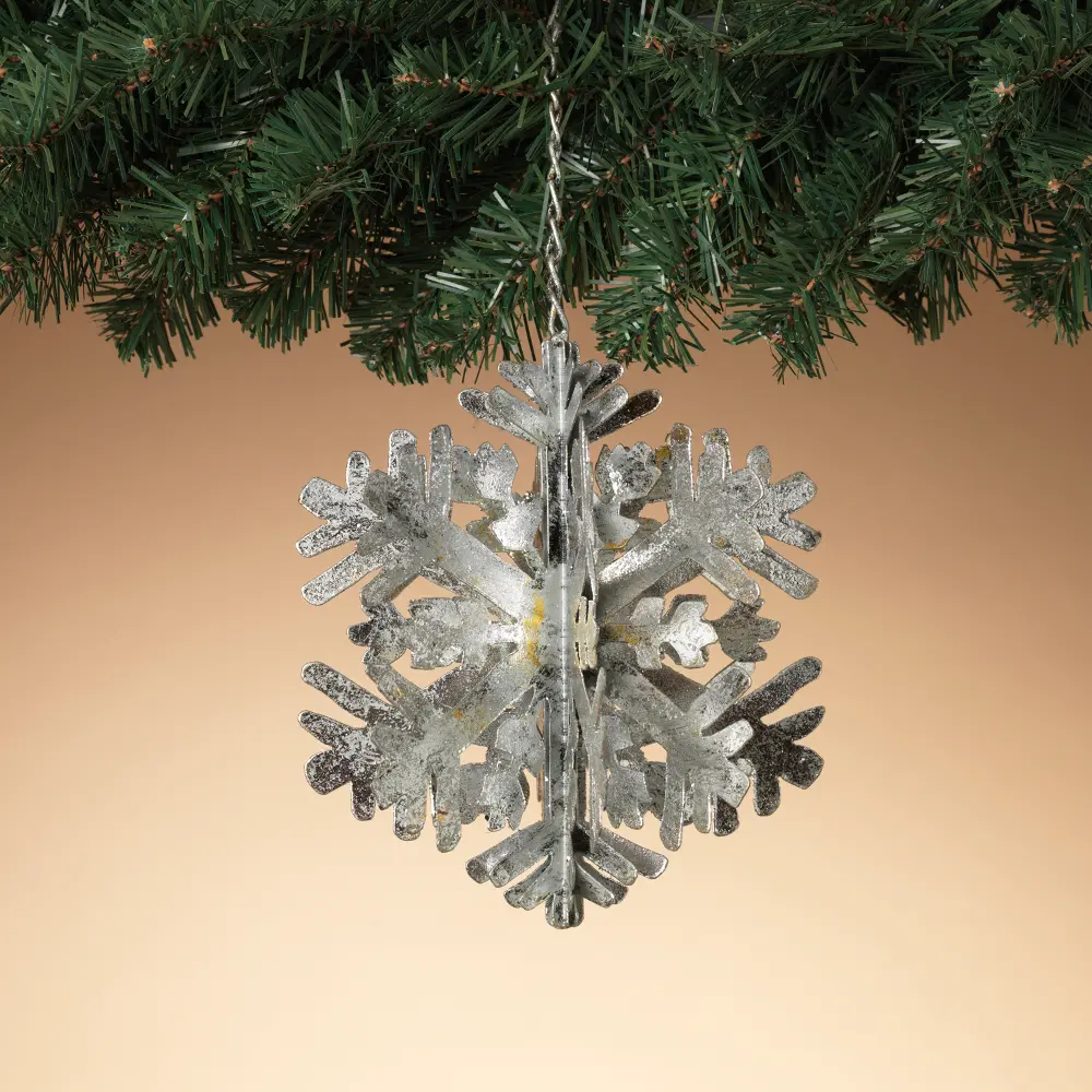 7 Inch Metal 3D Snowflake Ornament-1