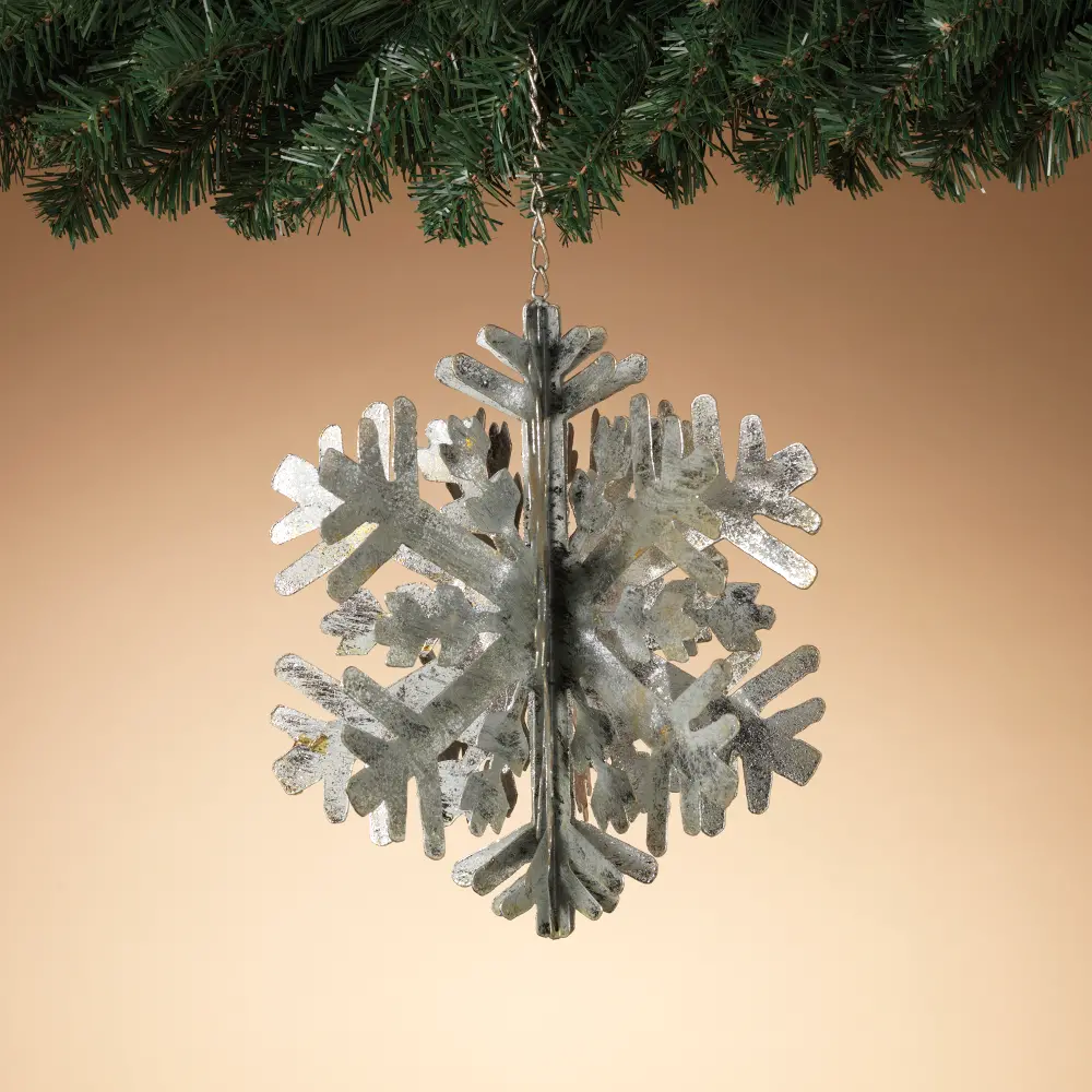 11 Inch Metal 3D Snowflake Ornament-1