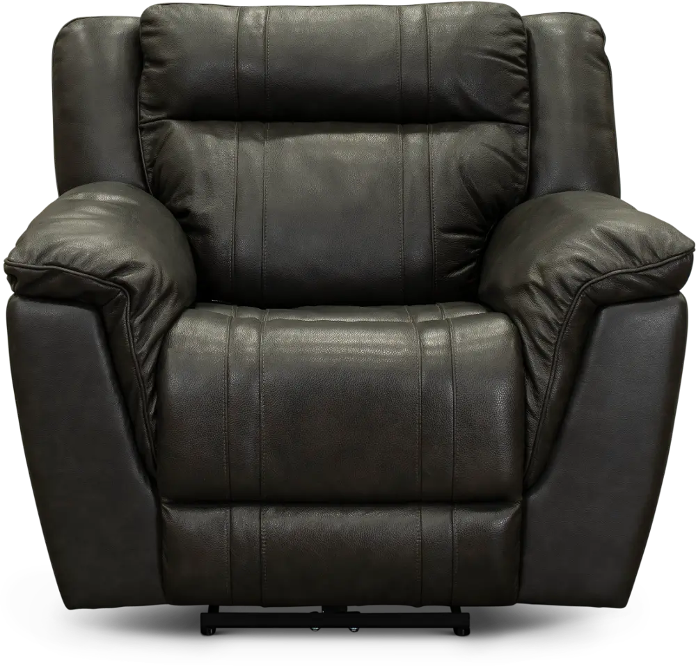 Charcoal Gray Leather-Match Power Recliner - Trent-1