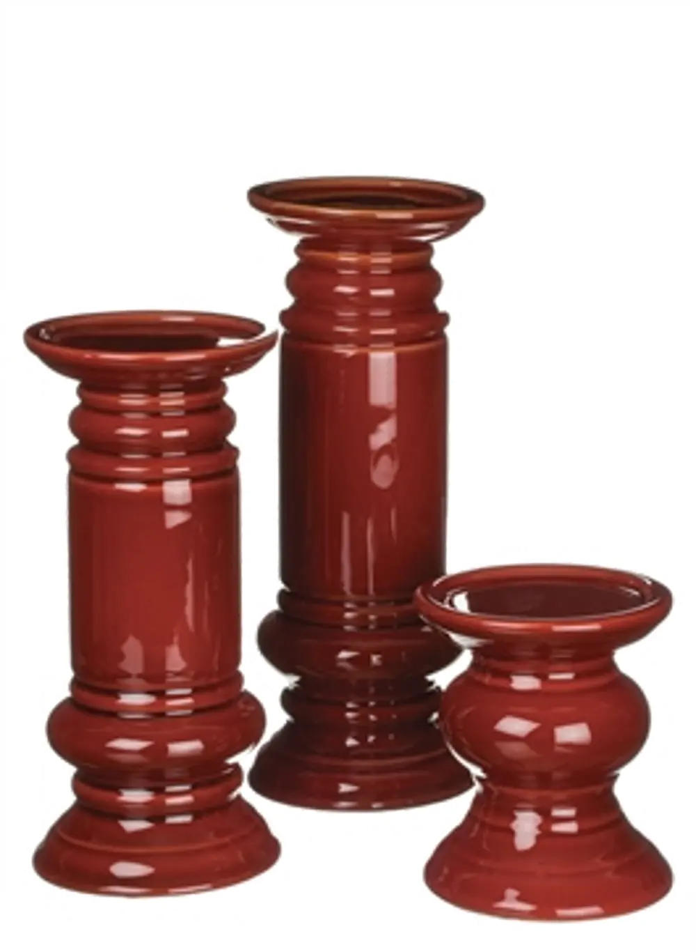 5  Red Ceramic Pillar Candle Holder-1