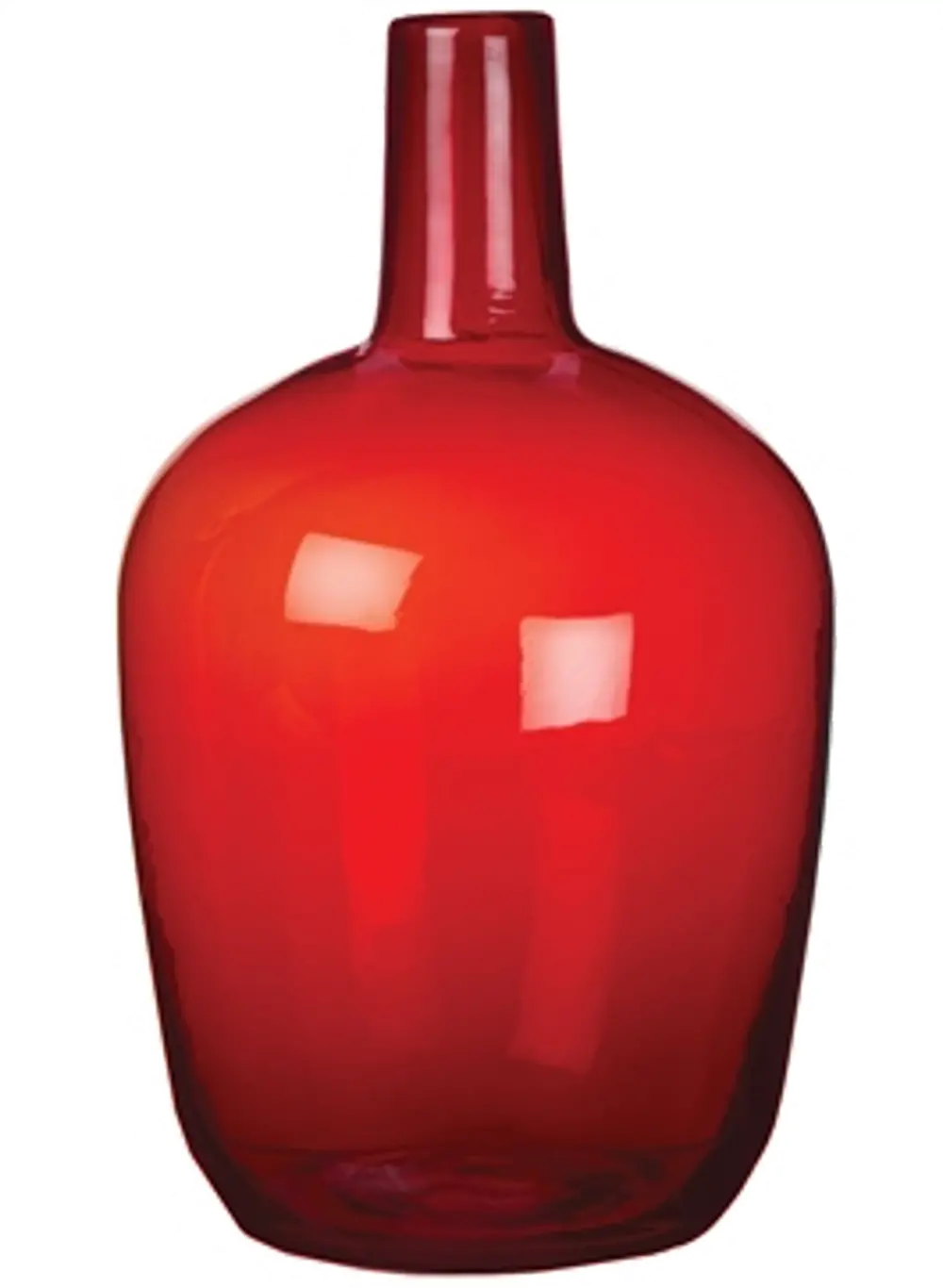 11 Inch Red Glass Bottle Vase-1