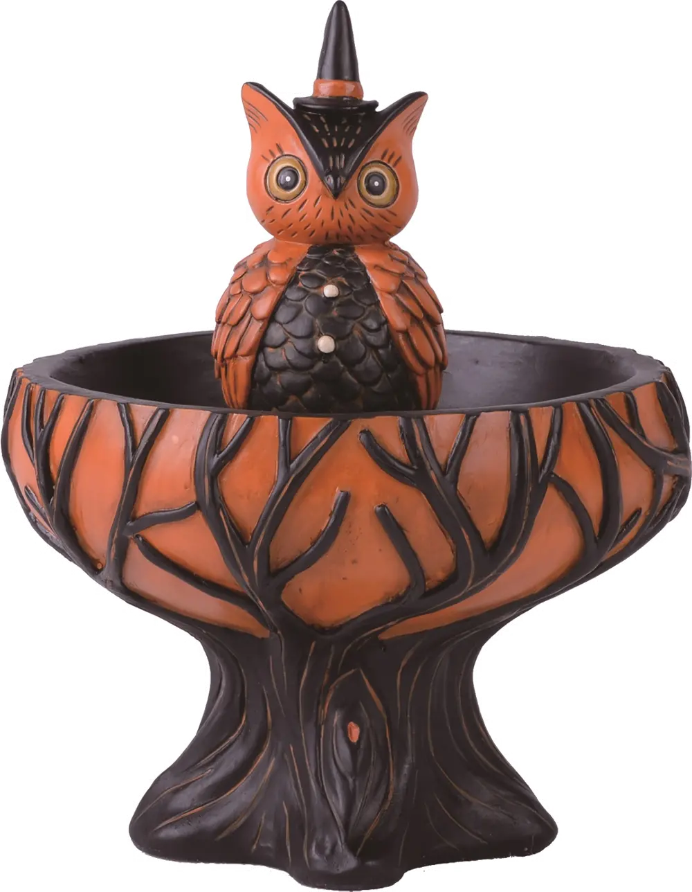 Multi Color Resin Tree Owl Treat Stand-1