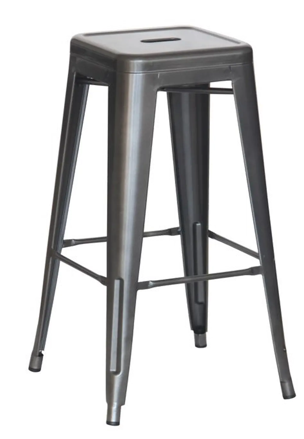 Gray Stacking Metal Counter Height Stool (Set of 4) - Reservation Seating-1