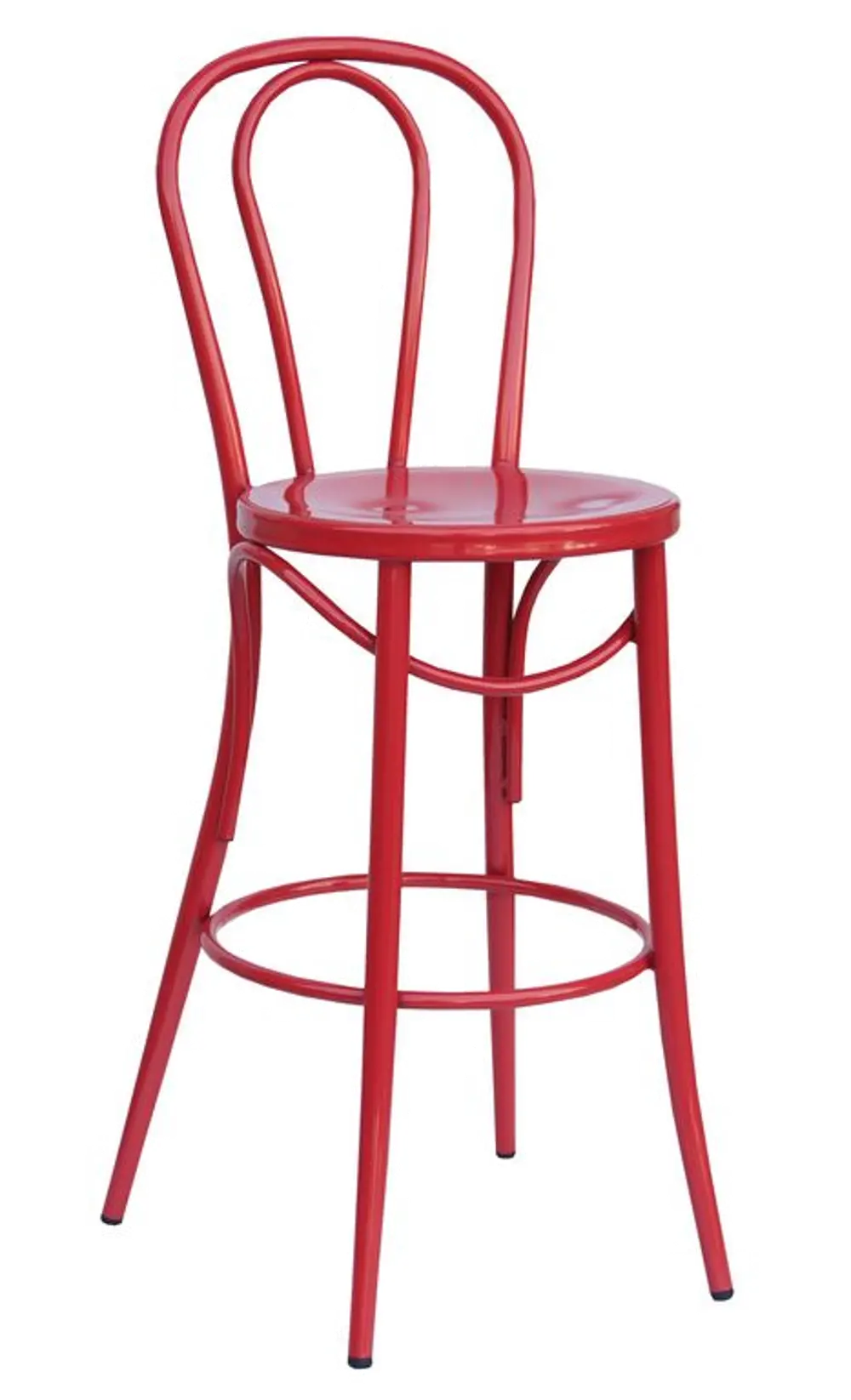 Red Indoor-Outdoor Metal Bistro Bar Stool (Set of 2) - Reservation Seating-1