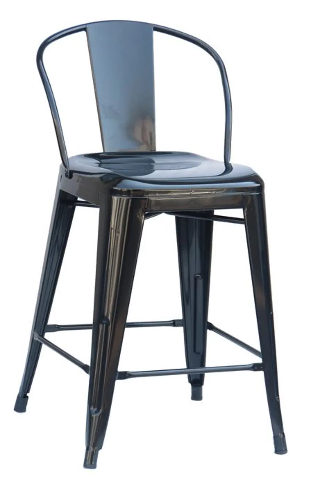 Black Round Back Metal Counter Height Stool (Set of 4)-1